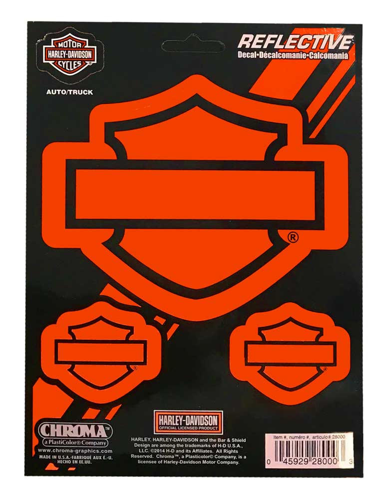 Harley-Davidson Reflective Silhouette Bar & Shield Decals - 6 x 8 in. CG28000 - Wisconsin Harley-Davidson