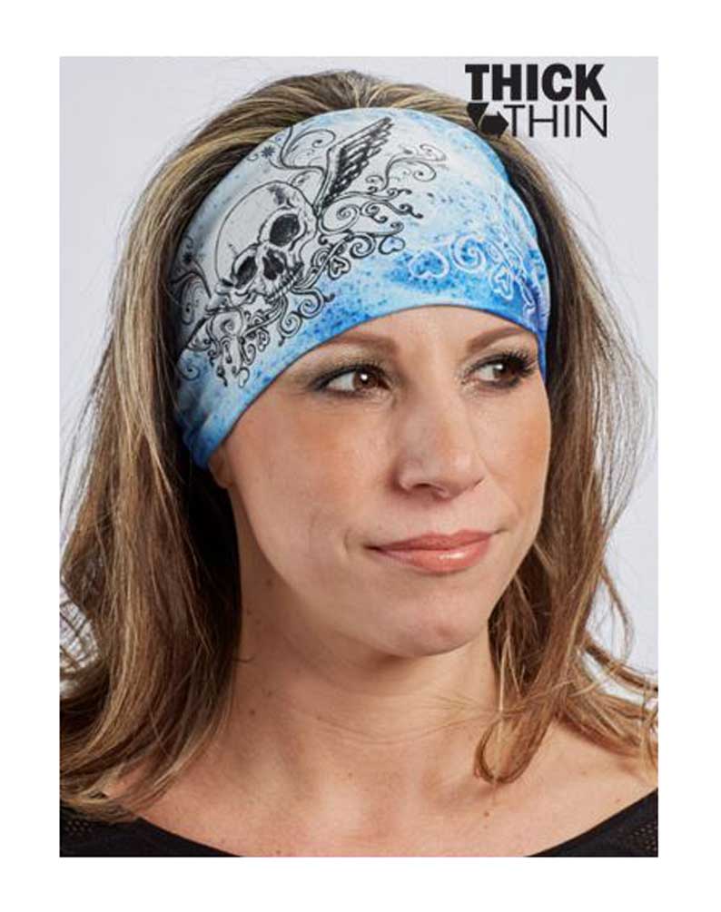 That's A Wrap Women's Icy Blues & Winged Skull Knotty Band - Blue KB2431 - Largest Selection of Harley-Davidson Products