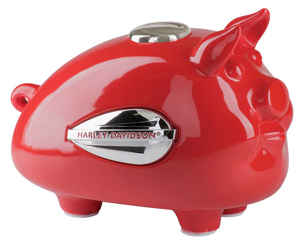 Harley-Davidson® 1940s Tank Graphic Medium Ceramic Hog Bank