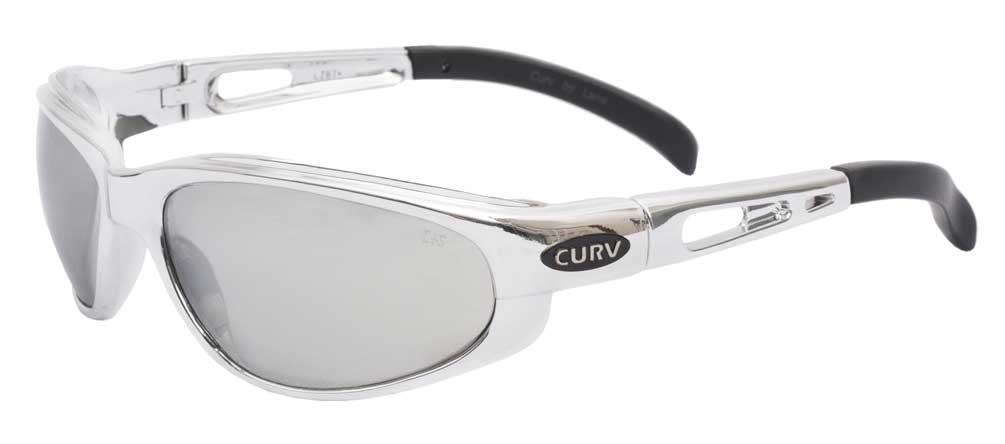 Curv Unisex Riders Snug Sunglasses - Silver Mirror Lenses & Chrome Frame 01-22 - Wisconsin Harley-Davidson