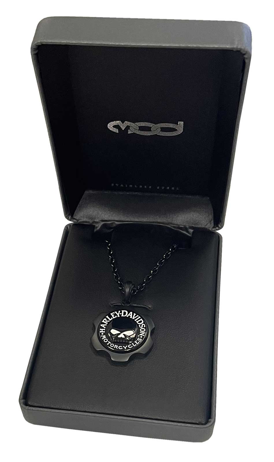 Harley-Davidson Men's Black Axel Willie G Skull Emblem Chain Necklace HSN0055-22 - No Hassle Returns at Wisconsin Harley