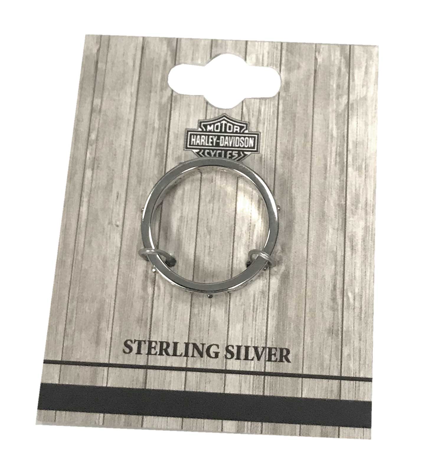 Harley-Davidson Free Shipping - Harley-Davidson Women's Bar & Shield Outline Band Stackable Ring, Silver HDR0497 - Free Shipping on many products plus Orders Over $99