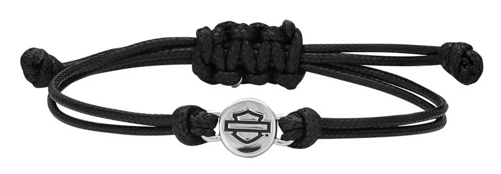 Harley-Davidson Women's Bar & Shield Outline Circle Wax Cord Bracelet HDB0404 - Wisconsin Harley-Davidson