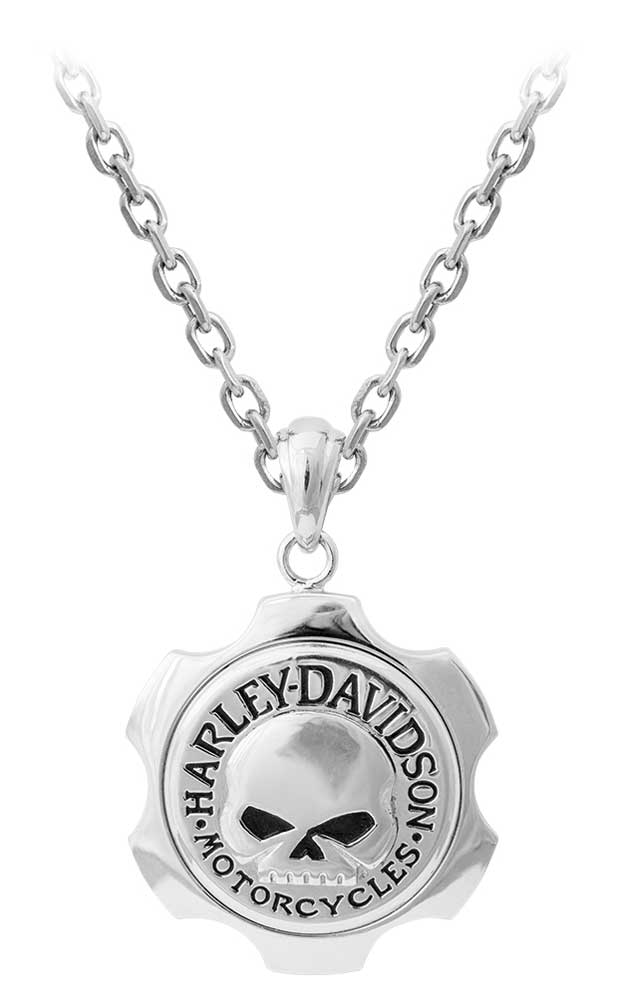 Harley-Davidson Men's Axel Willie G Skull Emblem Chain Necklace HSN0056-22 - Wisconsin Harley-Davidson