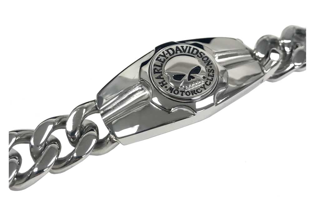 Harley-Davidson Free Shipping - Harley-Davidson Men's Willie G Skull Logo Steel Chain Bracelet, Silver HSB0202 - Free Shipping on many products plus Orders Over $99