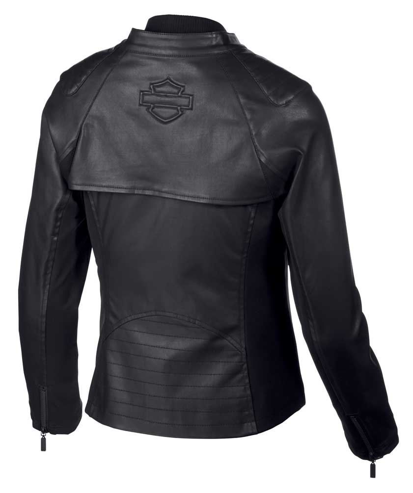 Harley-Davidson® Women's Coated Denim Convertible Jacket - Black