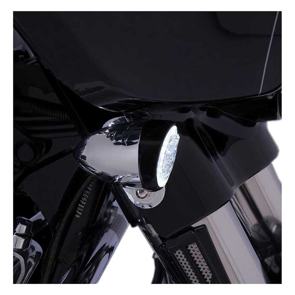 Ciro Fang Front LED Signal Light Inserts '00-up Harley Bullet Lights Black 45420 - Largest Selection of Harley-Davidson Products