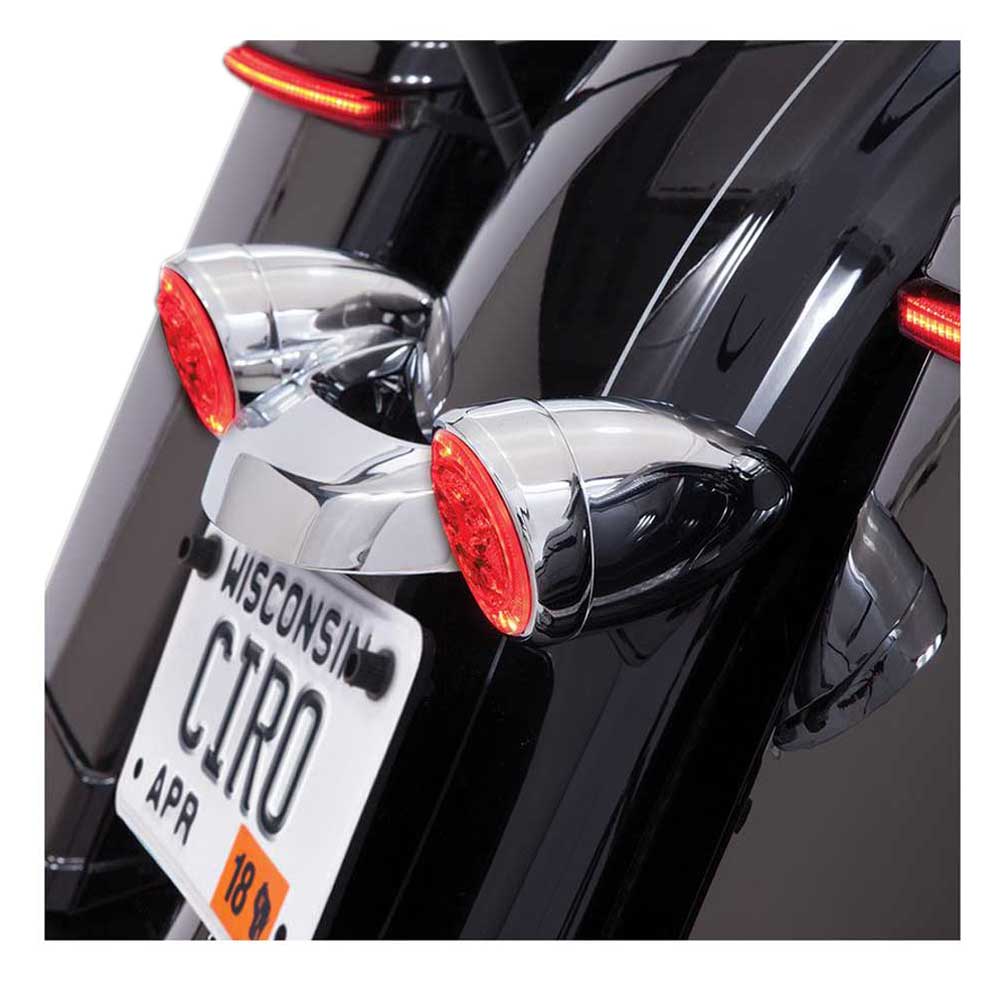 Harley-Davidson Free Shipping - Ciro Fang Rear LED Signal Light Inserts '00-up Harley Bullet Lights Chrome 45401 - Free Shipping on many products plus Orders Over $99