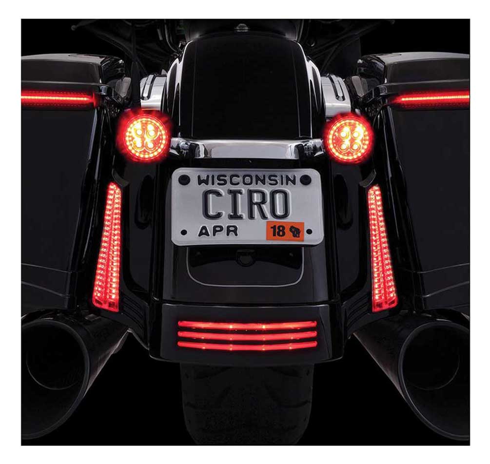 Ciro Fang Rear LED Signal Light Inserts, '00-up Harley Bullet Lights Black 45421 - Largest Selection of Harley-Davidson Products