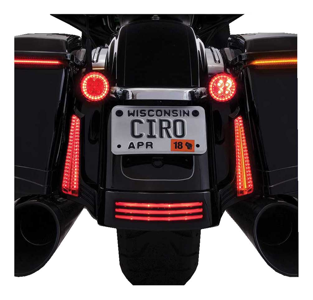 Ciro Fang Rear LED Signal Light Inserts, '00-up Harley Bullet Lights Black 45421 - No Hassle Returns at Wisconsin Harley