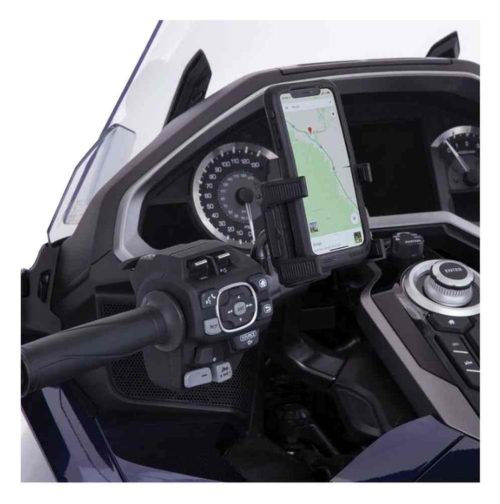 Ciro Goldstrike Left Side Smartphone Holder w/ Black Accessory Mount 58311 - Wisconsin Harley-Davidson