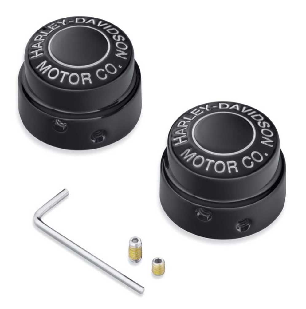 Harley-Davidson Motor Co. Front Axle Nut Covers, Multi-Fit Item - Black 43000177 - Wisconsin Harley-Davidson