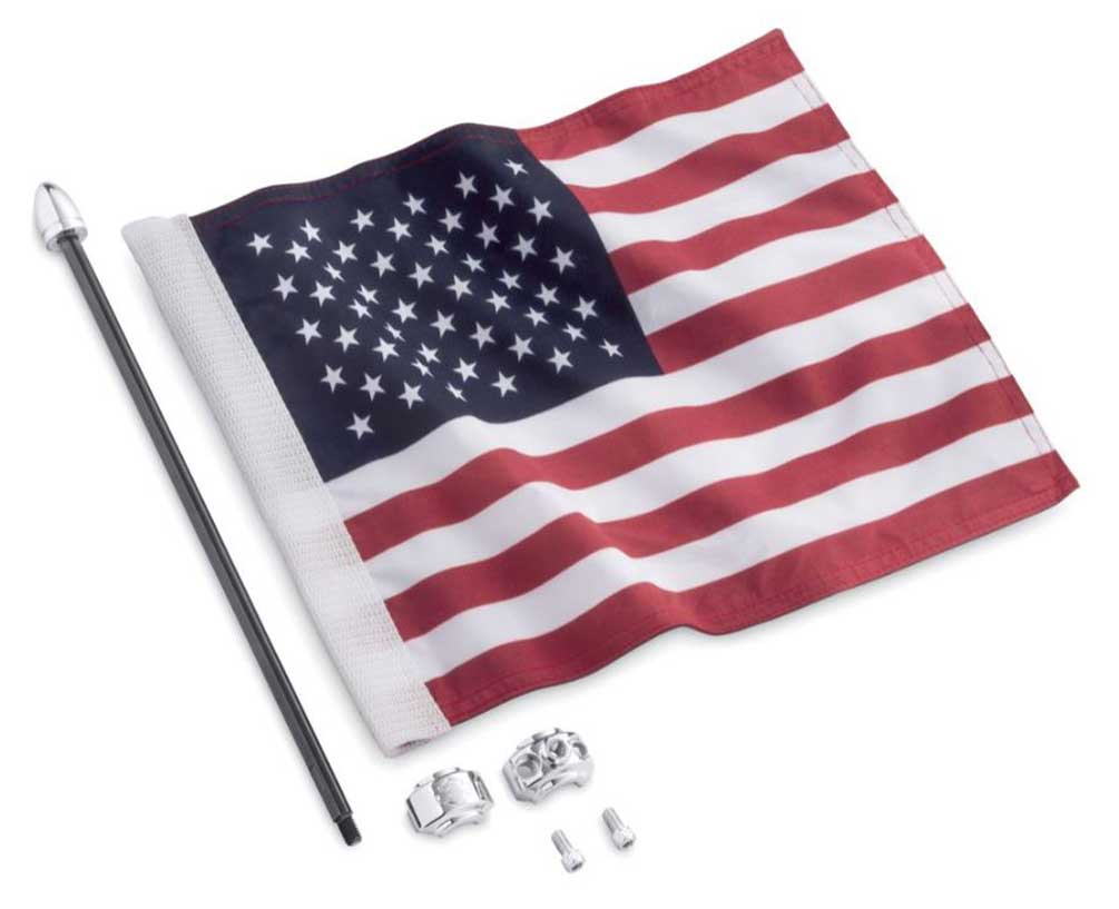 Harley-Davidson Premium American Flag Kit - 14 x 11 in. Nylon Flag 61400617 - Wisconsin Harley-Davidson