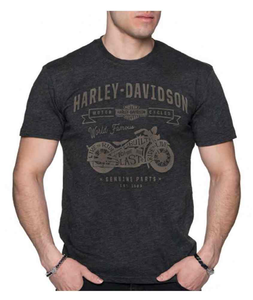 Harley-Davidson Men's World Class Short Sleeve Blend T-Shirt - Vintage Black - Wisconsin Harley-Davidson