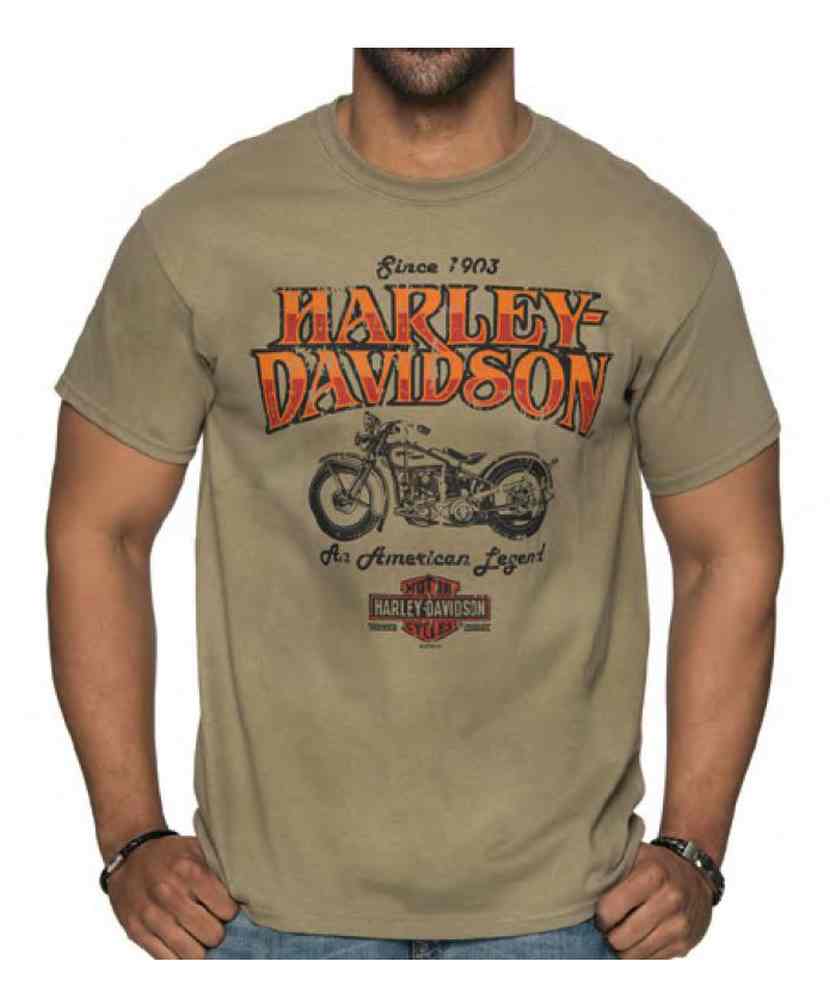 Harley-Davidson Men's Abyss Crew Neck Short Sleeve Cotton T-Shirt - Tan - Wisconsin Harley-Davidson