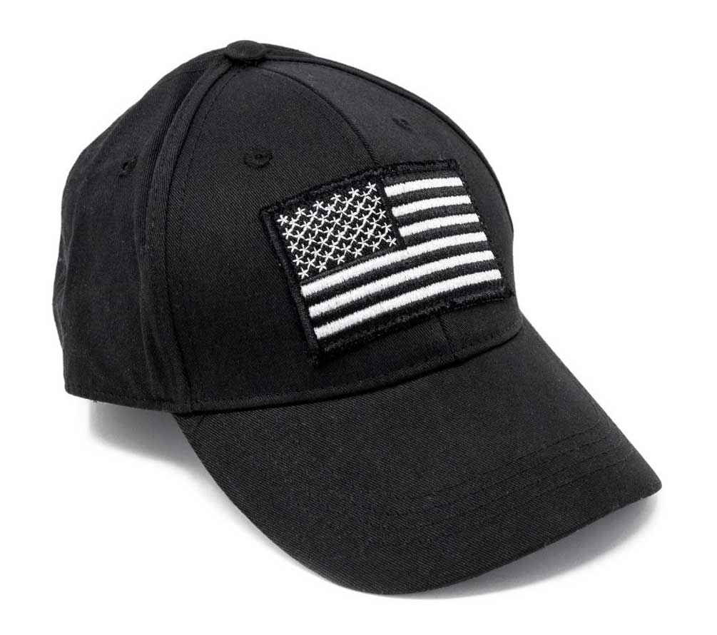Unisex Embroidered Ride Free American Flag Black Baseball Cap, Adjustable 52007 - Wisconsin Harley-Davidson