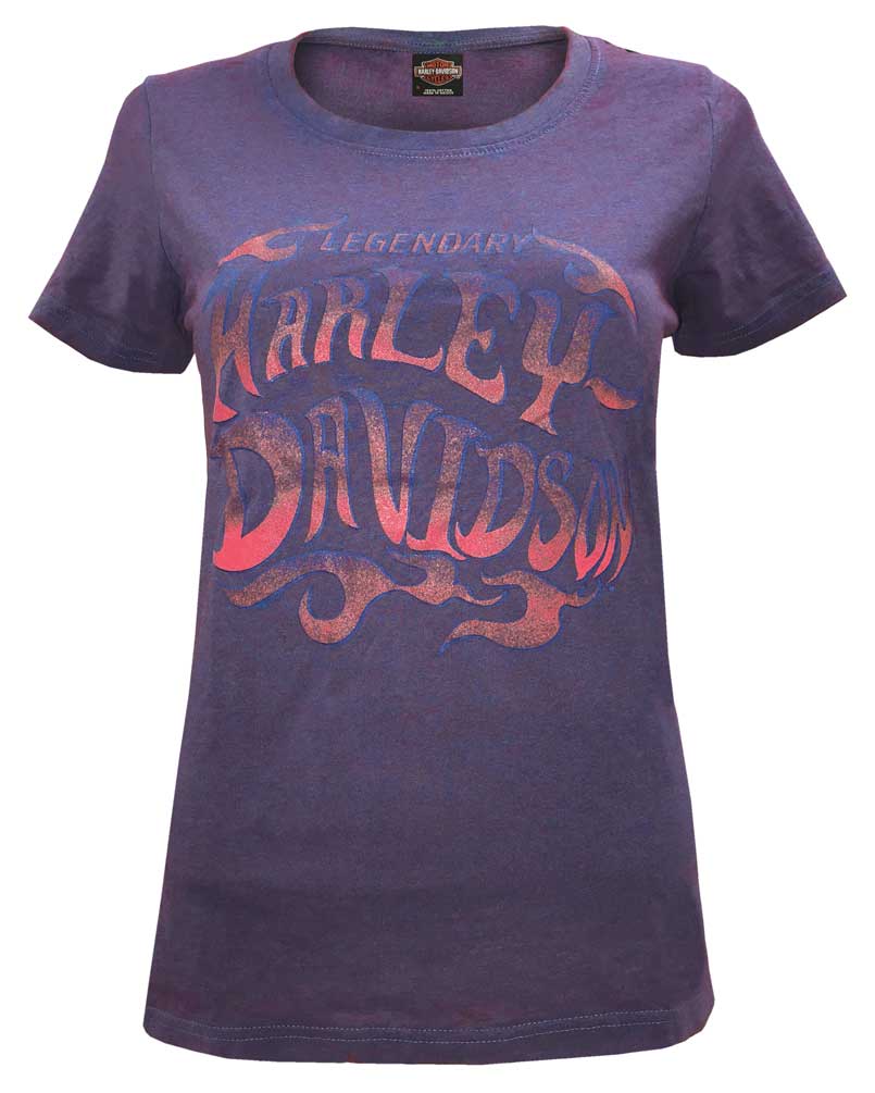 Harley-Davidson Women's Wrath Scoop Neck Short Sleeve Tee - Purple Wash - Wisconsin Harley-Davidson