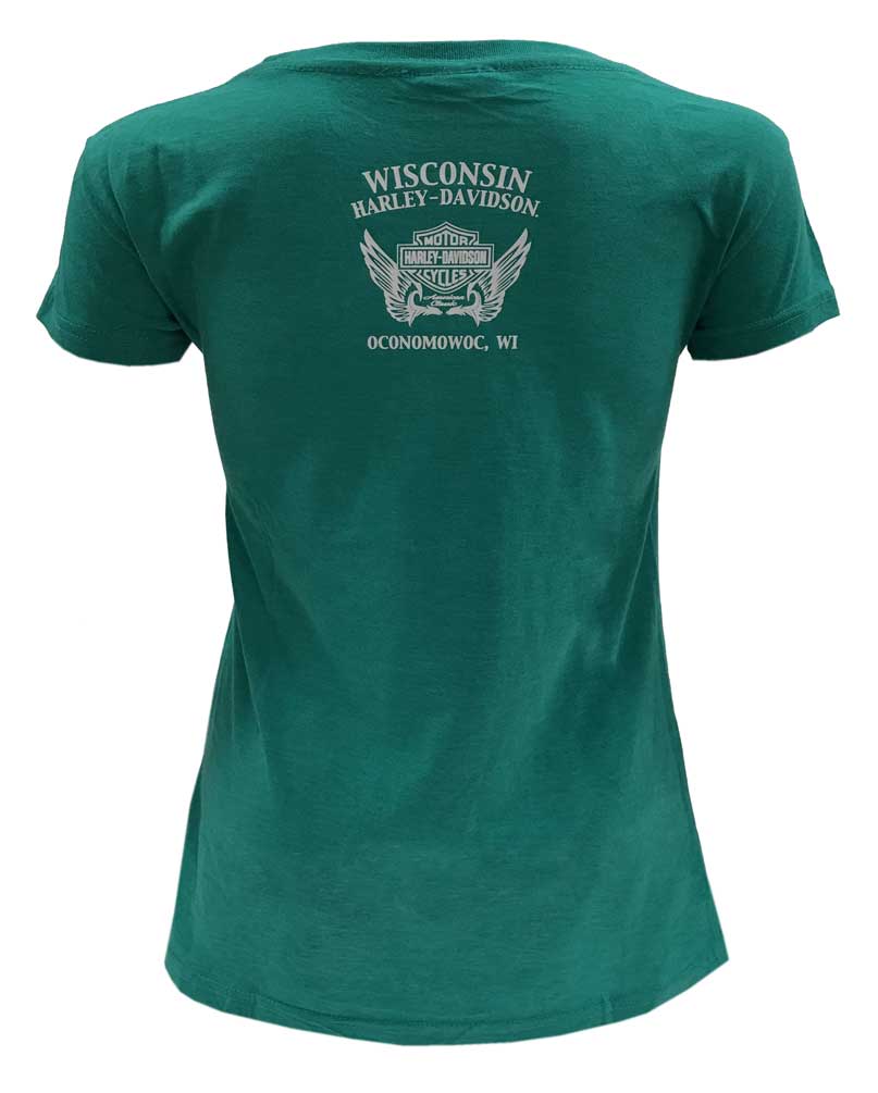 Harley-Davidson Free Shipping - Harley-Davidson Women's Dazzling Embellished Round Neck Short Sleeve Tee - Jade - Free Shipping on many products plus Orders Over $99