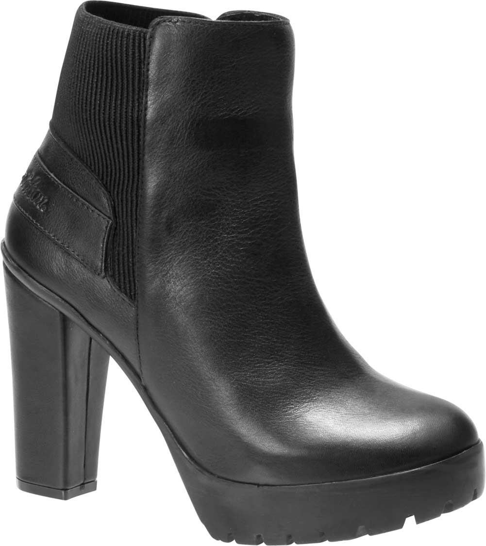 womens black booties with heel