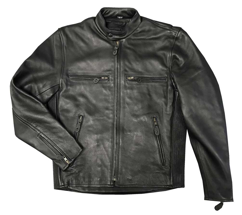 Redline Men's Touring Cowhide Leather Motorcycle Jacket - Solid Black M-200 - Wisconsin Harley-Davidson