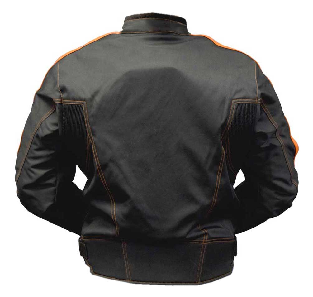 Redline Leather Redline Men's Cordura 600d Waterproof Riding Jacket - Black \u0026 Orange M-4301