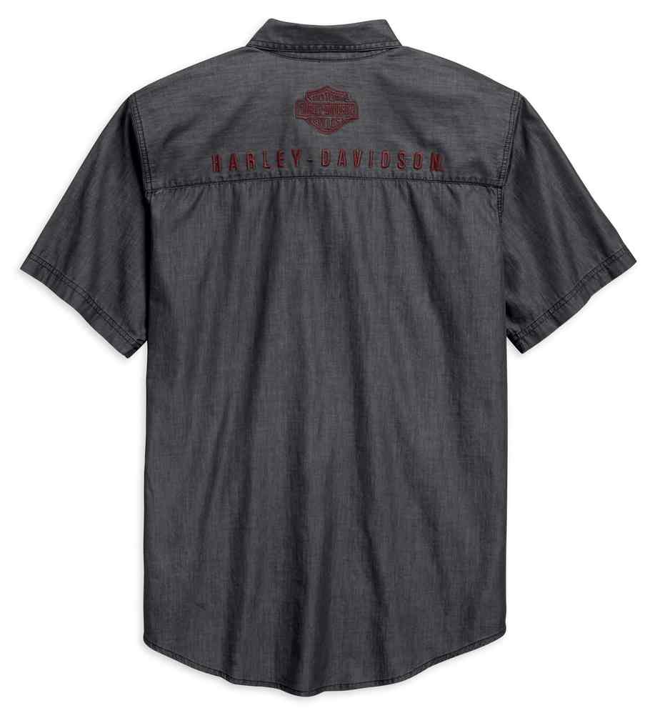 Harley-Davidson Free Shipping - Harley-Davidson Men's Washed Short Sleeve Woven Shirt - Black 96764-19VM - Free Shipping on many products plus Orders Over $99