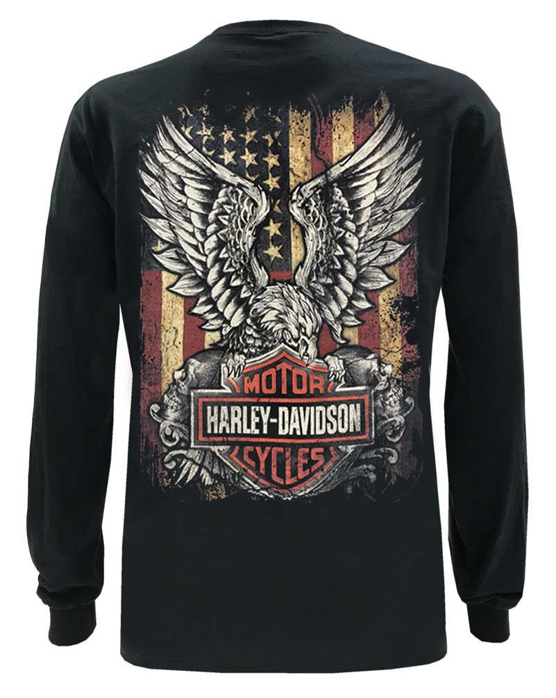 Harley-Davidson Free Shipping - Harley-Davidson Men's Custom Freedom Long Sleeve Crew-Neck Shirt - Black - Free Shipping on many products plus Orders Over $99