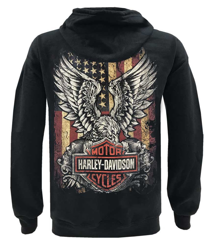 Harley-Davidson Free Shipping - Harley-Davidson Men's Custom Freedom Fleece Pullover Hoodie - Solid Black - Free Shipping on many products plus Orders Over $99