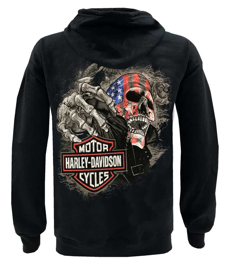 Harley davidson mens skull hoodie clearance