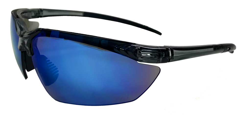 Redline Motorcycle Unisex Riding Sunglasses, Black Frame & Blue Lenses - Wisconsin Harley-Davidson