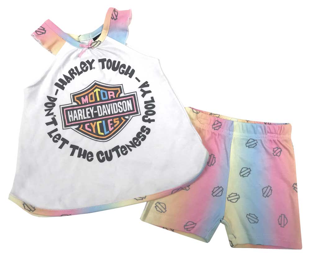 Harley-Davidson Baby Girls' 2-Pack Newborn Knit Aline Tank & Shorts Set 2002917 - Wisconsin Harley-Davidson