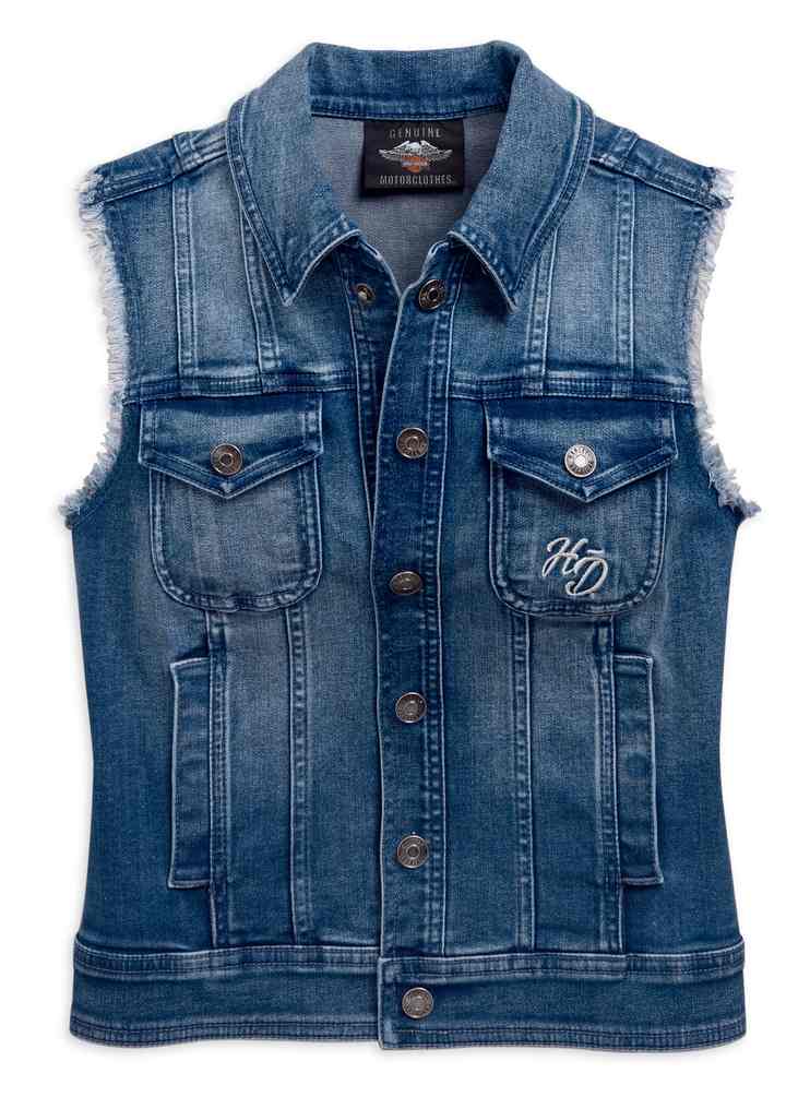 distressed denim vest