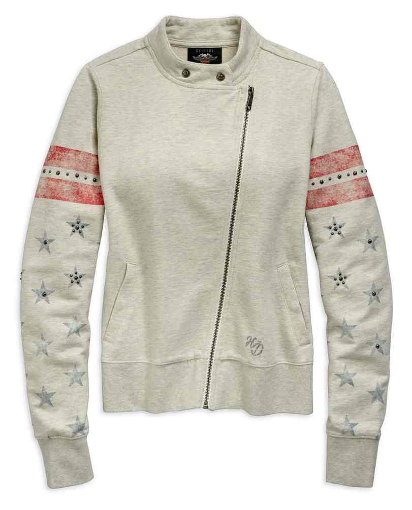 Harley-Davidson Women's Flag Fashion Activewear Jacket - Heathered 96853-19VW - Wisconsin Harley-Davidson
