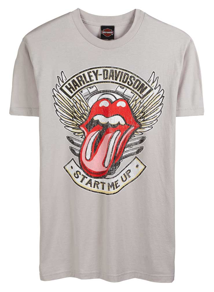 Harley-Davidson Men's Rolling Stones Start Me Up Short Sleeve Tee - Silver Gray - Wisconsin Harley-Davidson