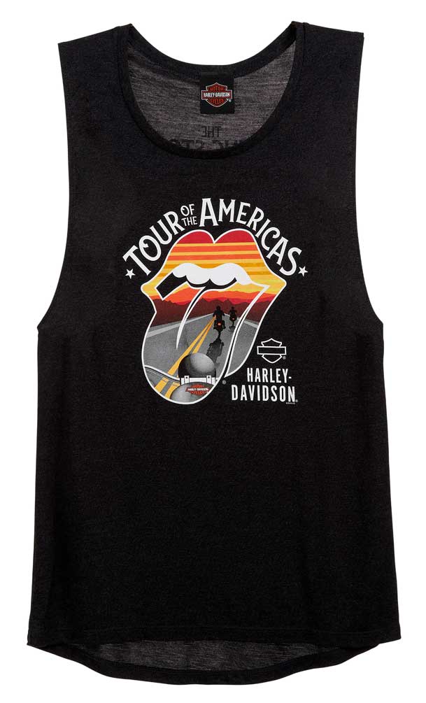 Harley-Davidson Women's Rolling Stones America Tour Sleeveless Tank Top - Black - Wisconsin Harley-Davidson