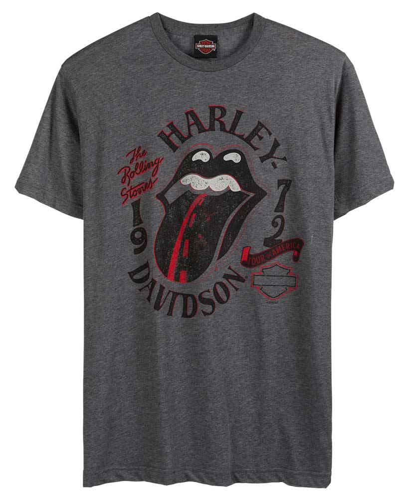 Harley-Davidson Men's Rolling Stones Highway Short Sleeve Crew-Neck Tee - Gray - Wisconsin Harley-Davidson