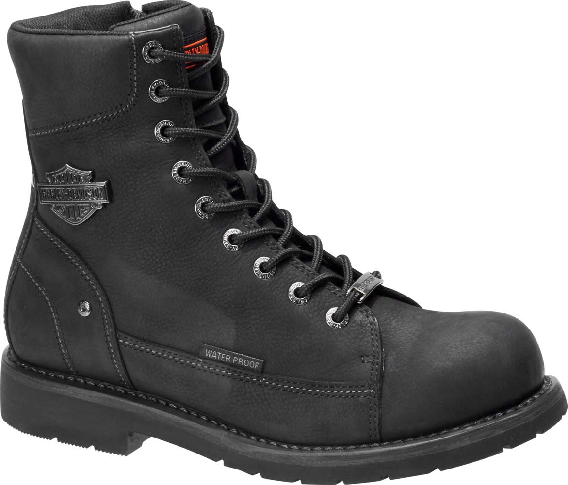 Harley-Davidson Men's Grafton 7.25-In Black or Olive WP Motorcycle Boots D96192 - Wisconsin Harley-Davidson