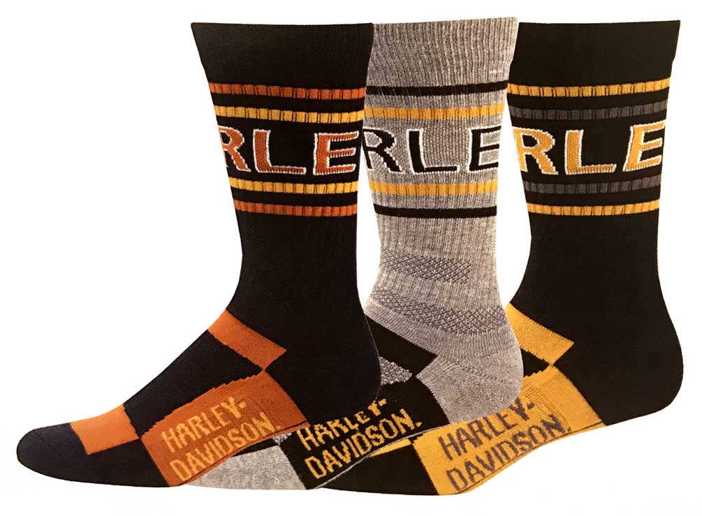 Harley-Davidson® Men's 3 Pack Vented Moisture Wicking Riding Socks