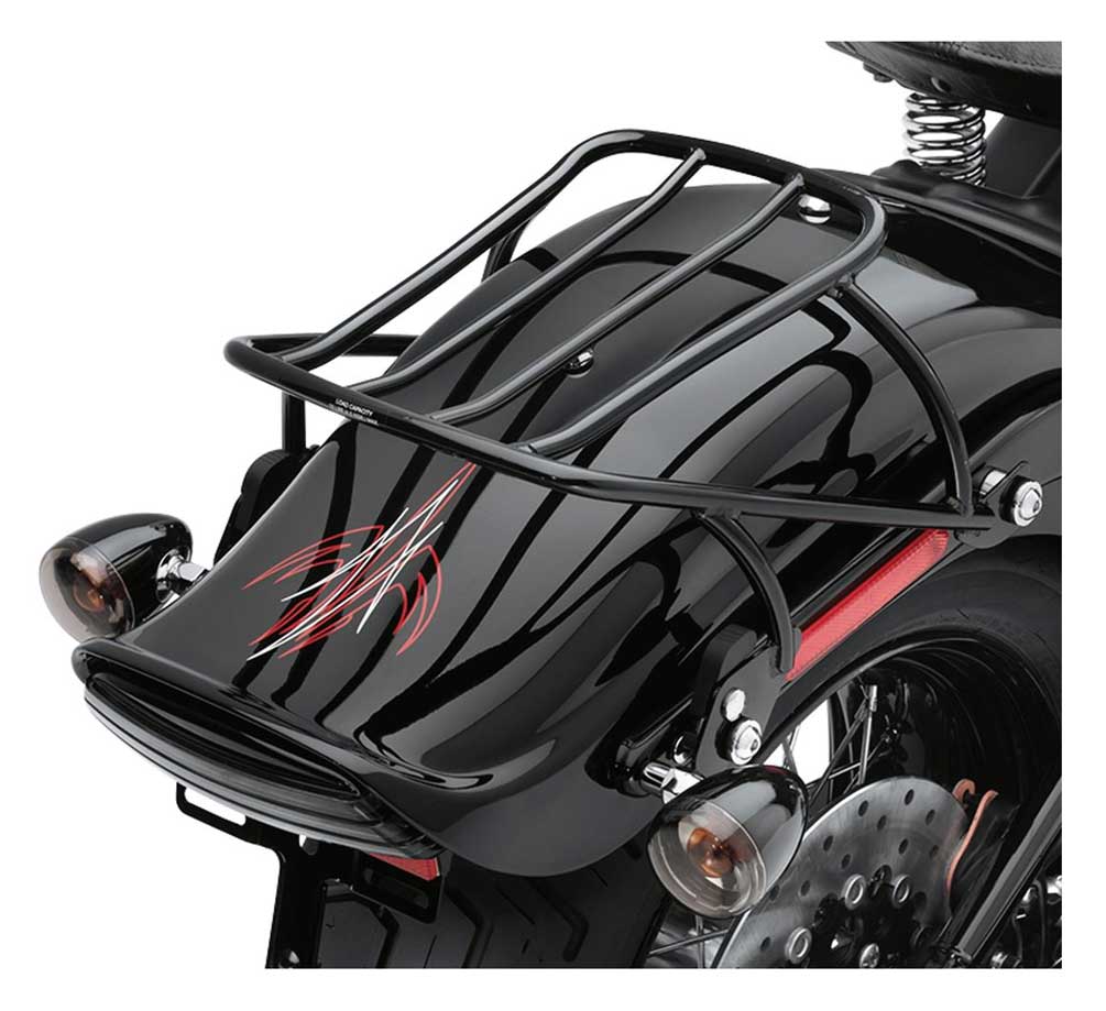 Harley-Davidson® Detachables Solo Rack - Black, Fits Fat Boy 
