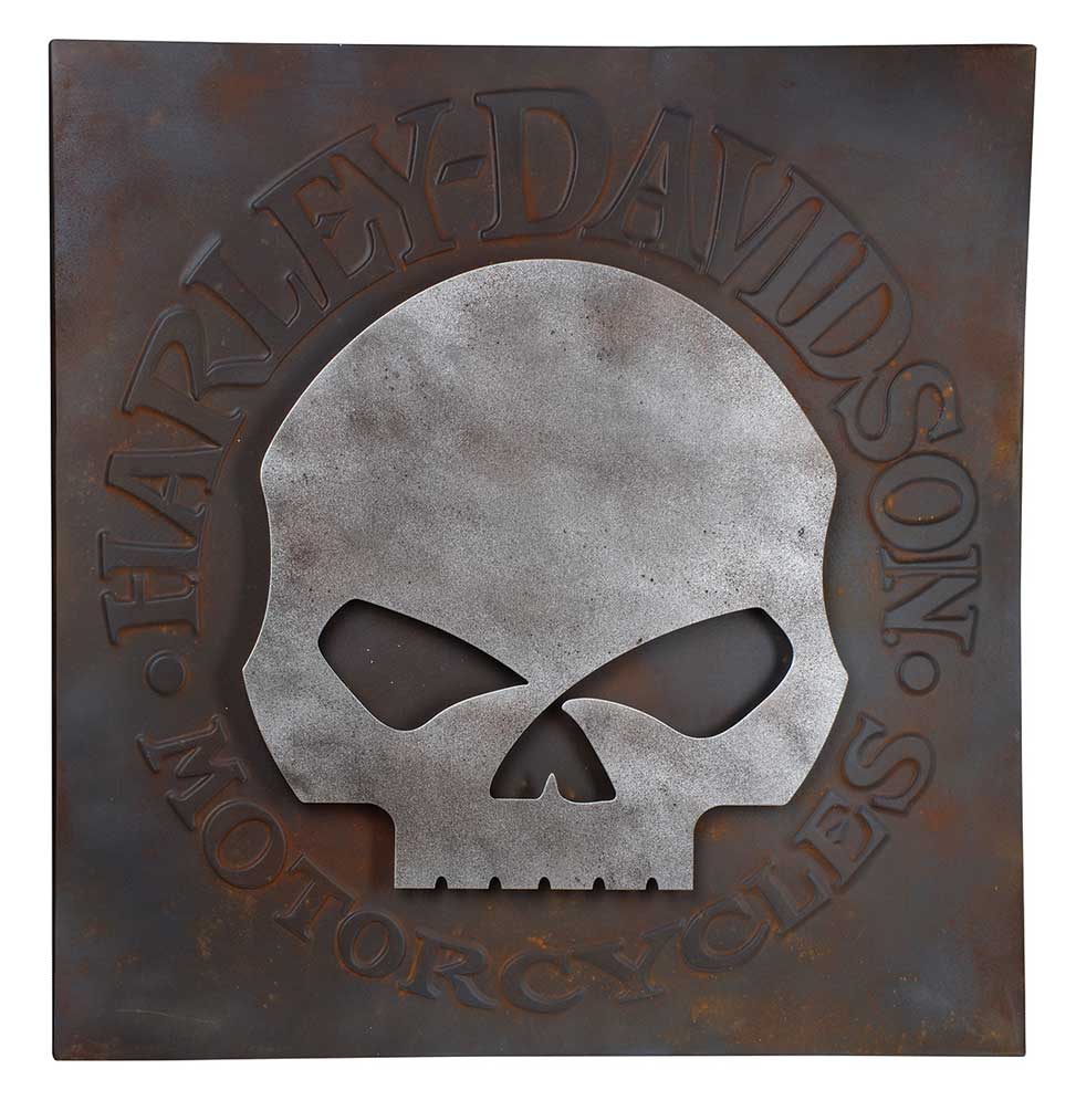 Harley-Davidson Distressed Willie G Skull Metal Wall Art, 28 inches HDL-15520 - Wisconsin Harley-Davidson