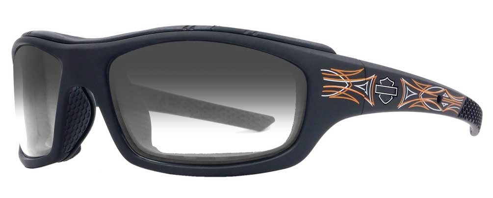 Harley-Davidson Men's Tunnel PPZ Sunglasses, Matte Black Pinstripe Frame HDTNL24 - Wisconsin Harley-Davidson