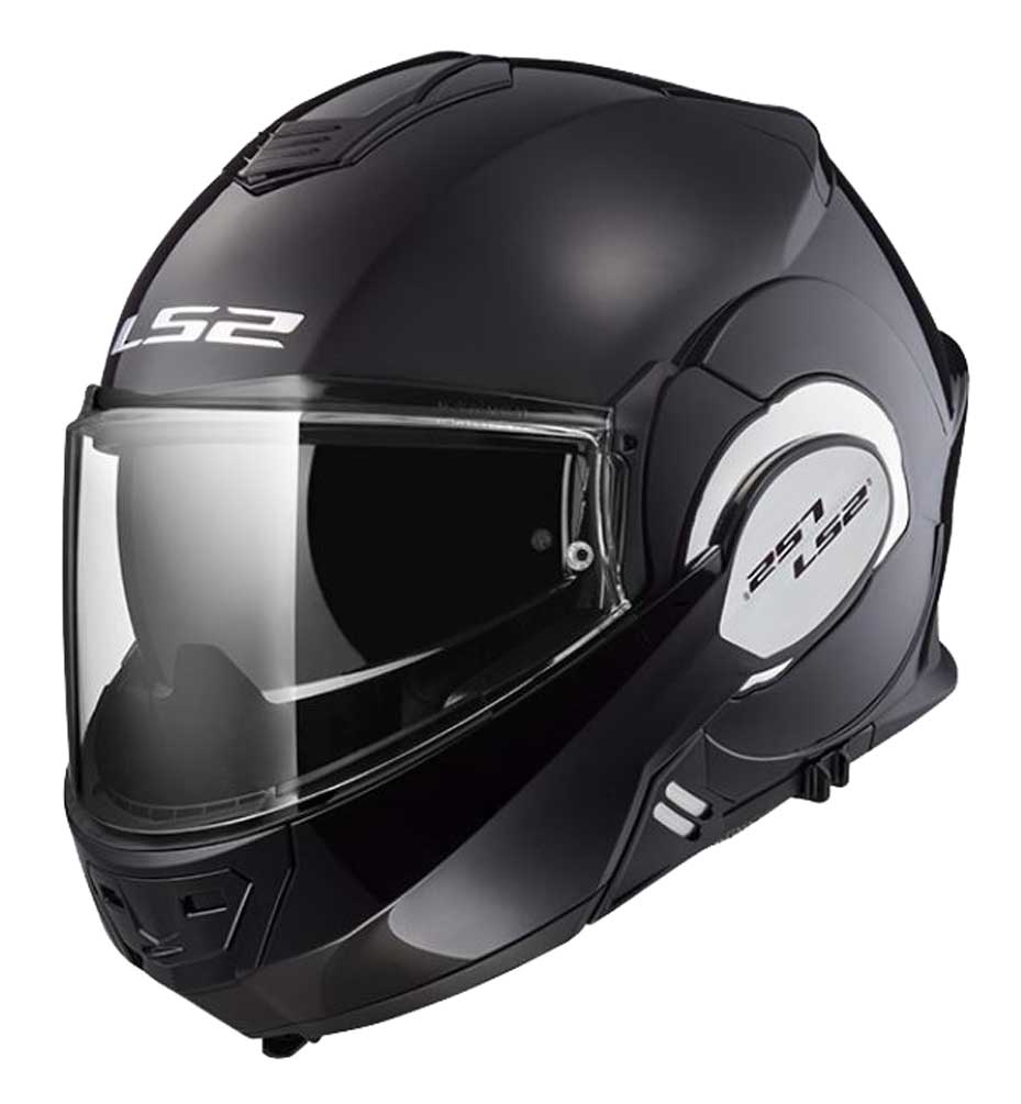 LS2 Helmets Modular Valiant Touring Motorcycle Helmet, Solid Gloss Black 399-100 - Wisconsin Harley-Davidson