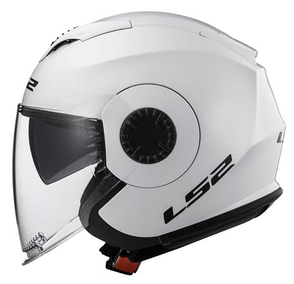 LS2 Helmets Open Face Verso Motorcycle Helmet - Solid Glossy White 570-102 - No Hassle Returns at Wisconsin Harley