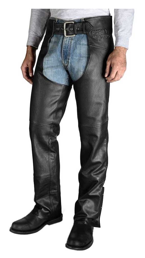 Harley-Davidson Free Shipping - Harley-Davidson Men's Stock II Midweight Leather Chaps - Black 98025-18VM - Free Shipping on many products plus Orders Over $99