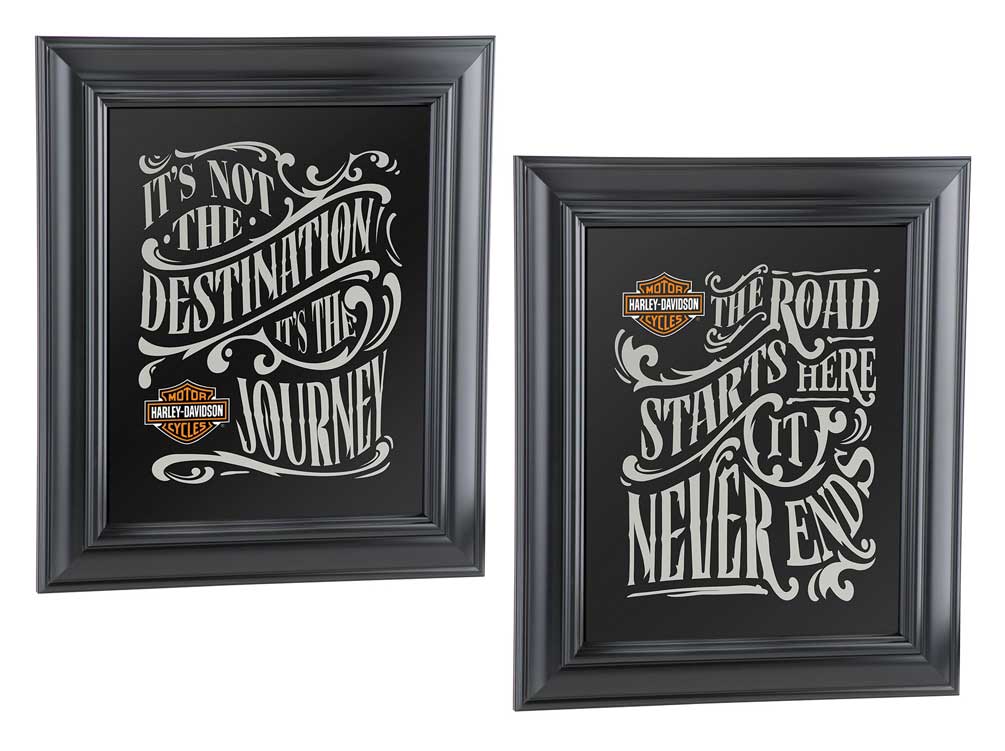 Harley-Davidson Destination Mirror Set - Black, 10.75 x 12.5 inches HDL-15231 - Wisconsin Harley-Davidson