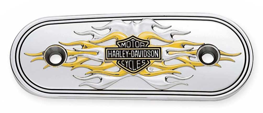 Harley-Davidson® Flames Gold & Chrome Air Cleaner Trim, Fits XL