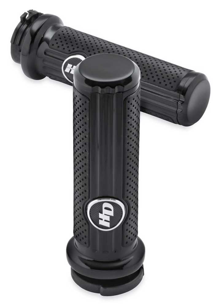 Harley-Davidson Defiance Hand Grips - Multi-Fit Item - Black Anodized 56100159 - Wisconsin Harley-Davidson