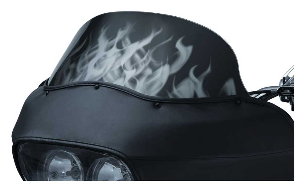 Harley-Davidson Free Shipping - Kuryakyn Motorcycle Airmaster Flame Graphic Windshield - Smoke Tint KU-1821 - Free Shipping on many products plus Orders Over $99