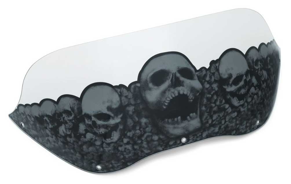 Kuryakyn Motorcycle Airmaster Catacomb Graphic Windshield - Smoke Tint KU-1820 - Wisconsin Harley-Davidson