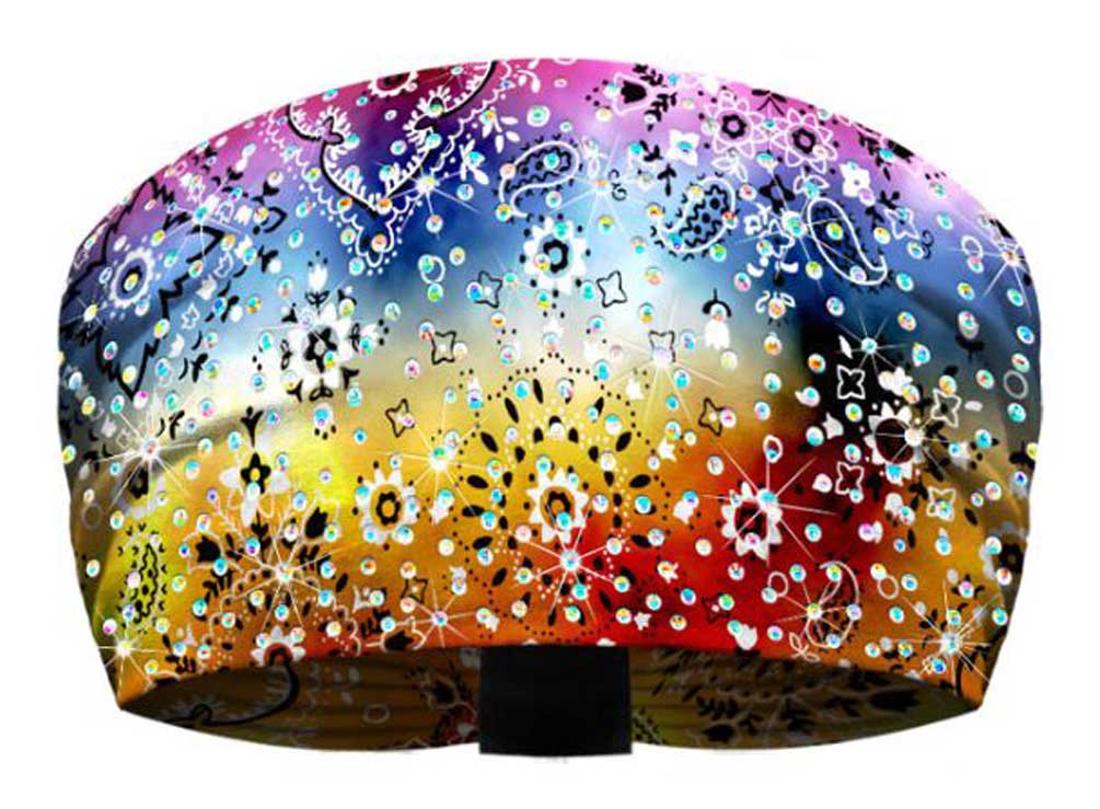 That's A Wrap Women's Bling Woodstock Paisley Ultra-Soft Knotty Band -Red & Blue - Wisconsin Harley-Davidson